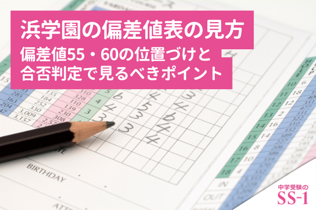 浜学園の偏差値表の見方｜偏差値55・60の位置づけと志望校判断で見るべきポイント